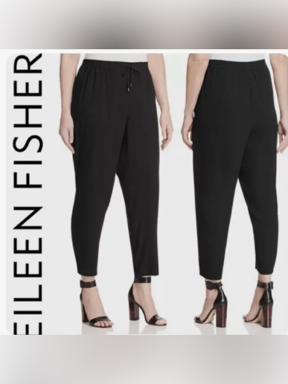 EILEEN FISHER Black Relaxed silk Pants